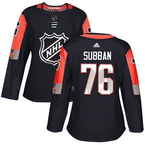 Adidas Nashville Predators #76 P.K Subban Black 2018 All-Star Central Division Authentic Women Stitched NHL Jersey